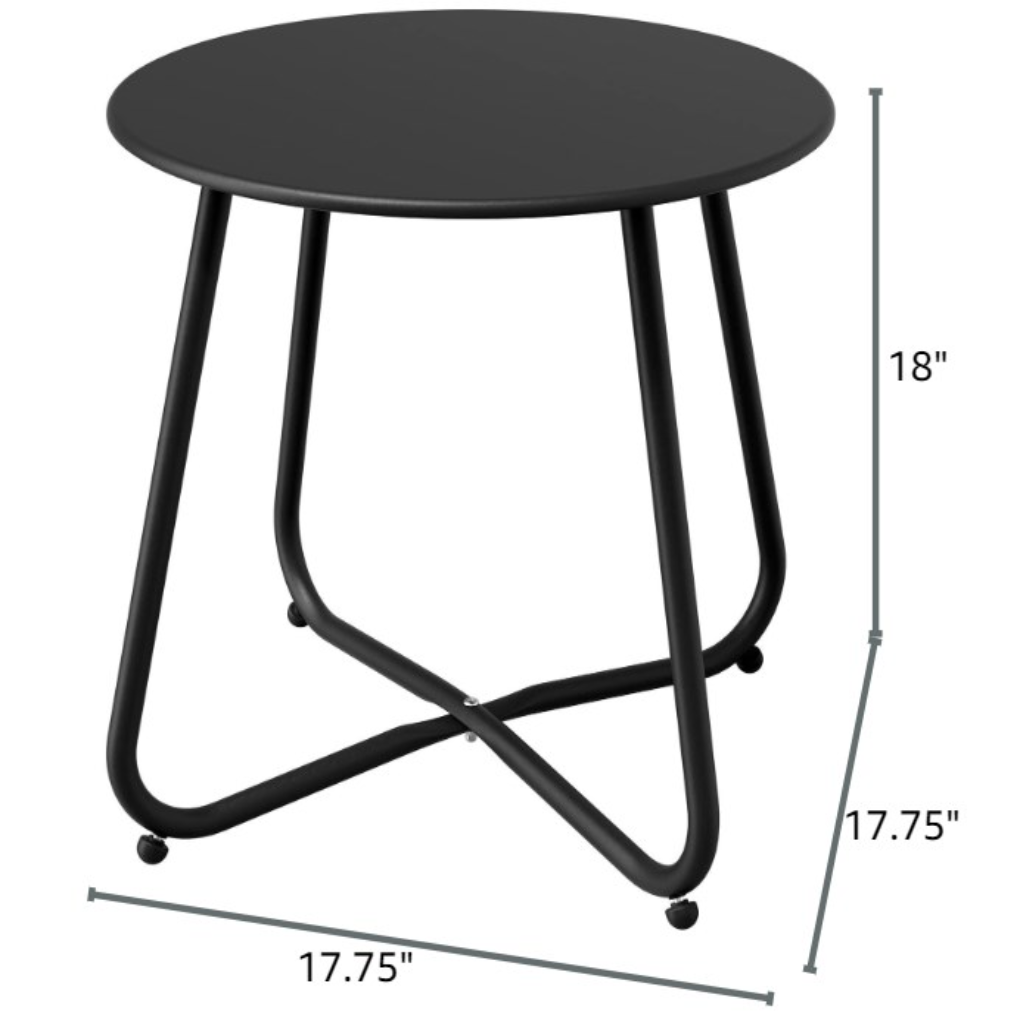Outdoor Weather-Resistant Metal Round Side Table