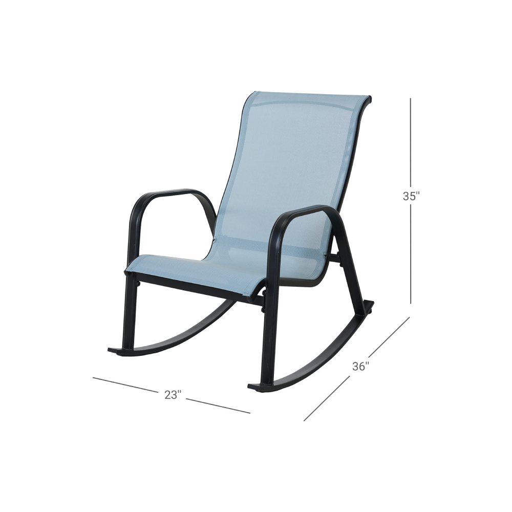 Outdoor Mesh Sling Rocking Chair(Blue)