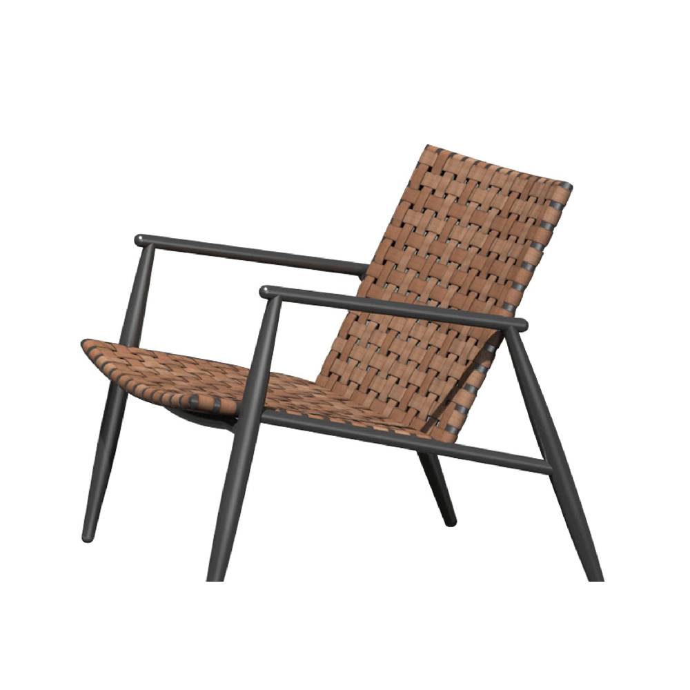 Outdoor Chairs Set of 2 All Weather Leather- Look Wicker Patio Chairs with Powder Coated Aluminum Frame, Brown