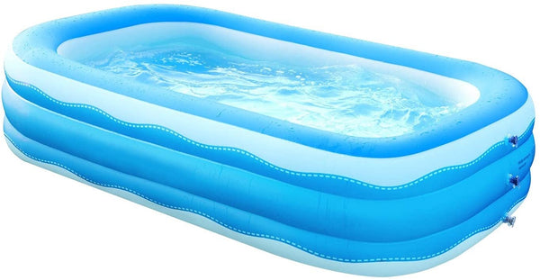 Evajoy 3 meter Full-Sized 3Layer BPA-FREE Indoor& Outdoor Inflatable Swimming Pool for Kids, Toddlers, Adults