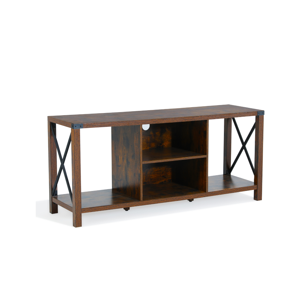 Evajoy LRF003 TV Stand, 55” Television Stand, Industrial Style Wooden TV Cabinet