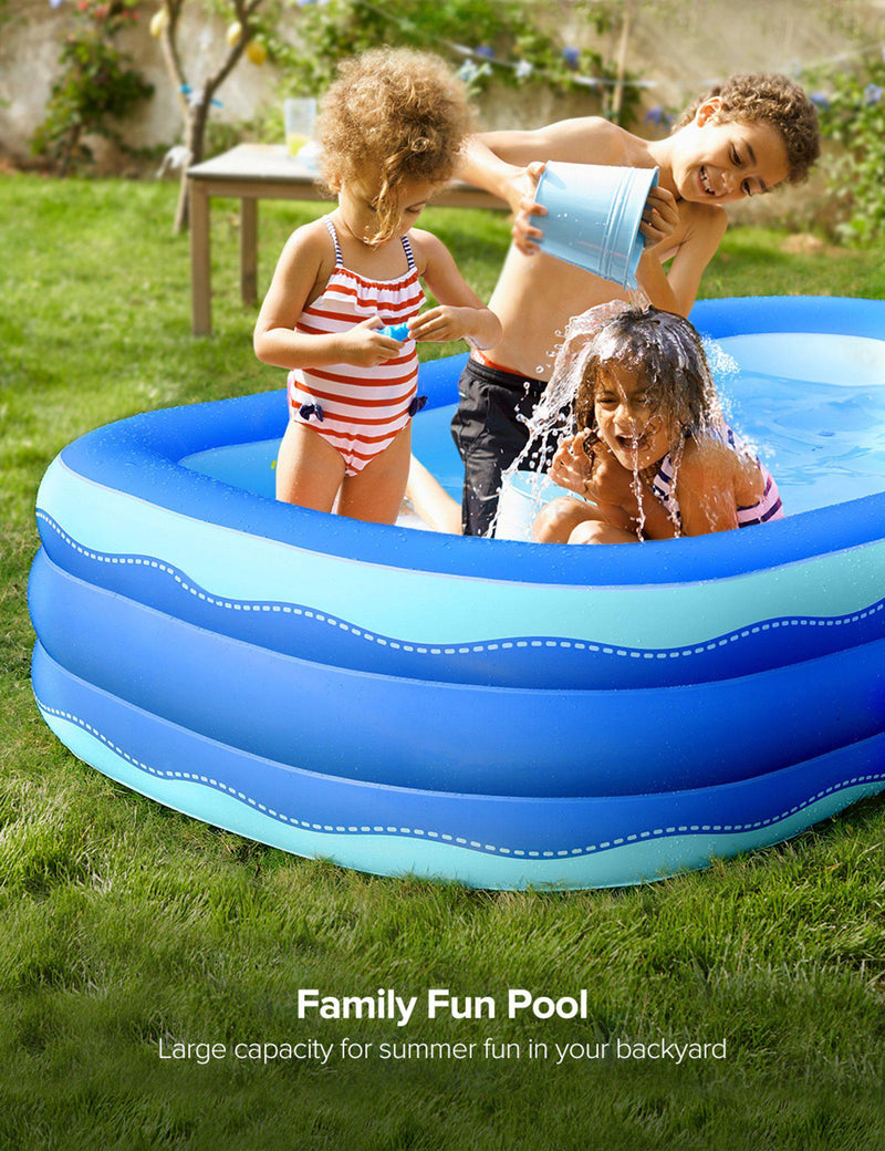 Evajoy BPA-FREE 2.4meter Indoor & Outdoor Thicker Inflatable Pool for children & adults