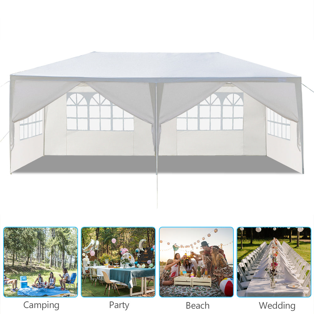 10'x20' Outdoor Party Tent with 6 Removable Sidewalls, Waterproof Canopy Patio Wedding Gazebo