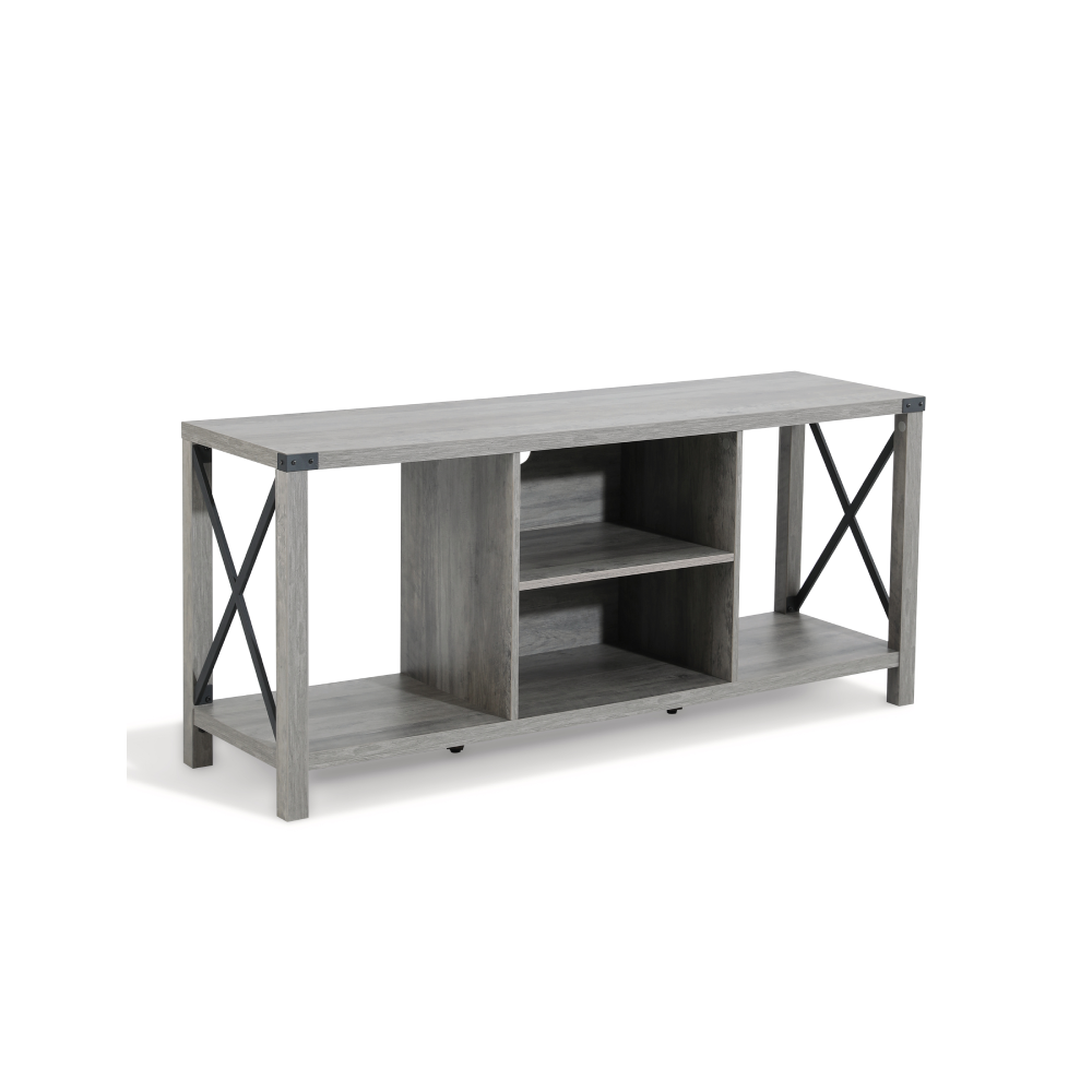 Evajoy LRF003 TV Stand, 55” Television Stand, Industrial Style Wooden TV Cabinet