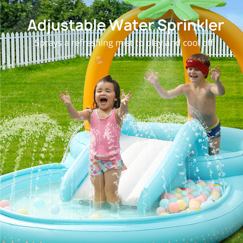 Kiddie Pool, Evajoy Inflatable Play Center Kids Pool with Slide