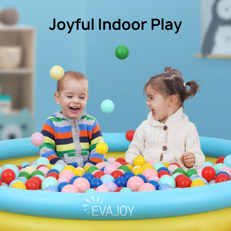 Inflatable Kiddie Pool, Evajoy 58'' x 13'' Ground Swimming Pool for Kids