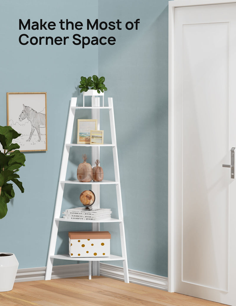EVAJOY Tall Corner Shelf, 5-Tier Corner Bookshelf