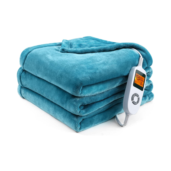 Electric Heated Blanket Full-Sized Heated Throw Blanket 72" x 84" Soft Flannel Fast Heating Blanket