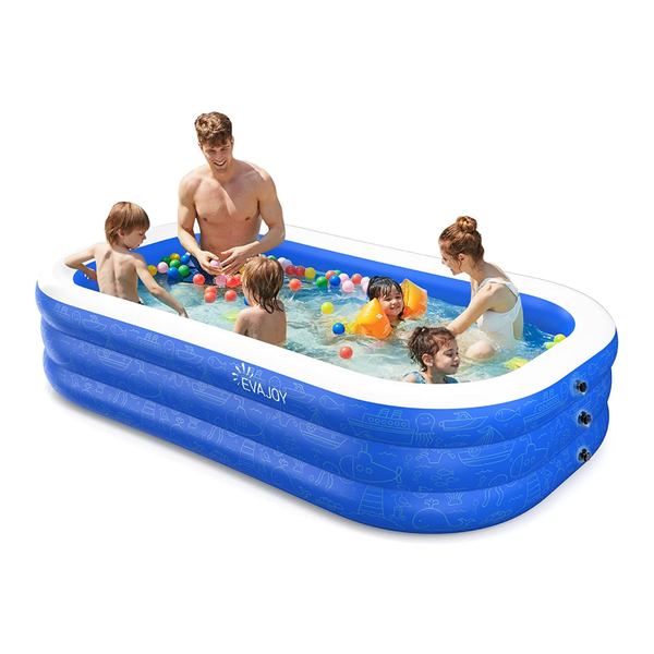 Inflatable Pool, EVAJOY 118"×72"×20" Above Ground Pool, Kiddie Pool Large Size Thickened Blow Up Swimming Pools Play Center